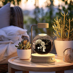Crystal Ball Cosmic Dinosaur Night Light | USB Warm Bedside Lamp & Gift