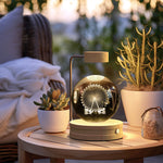 Crystal Ball Cosmic Dinosaur Night Light | USB Warm Bedside Lamp & Gift