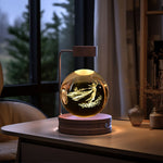Crystal Ball Cosmic Dinosaur Night Light | USB Warm Bedside Lamp & Gift